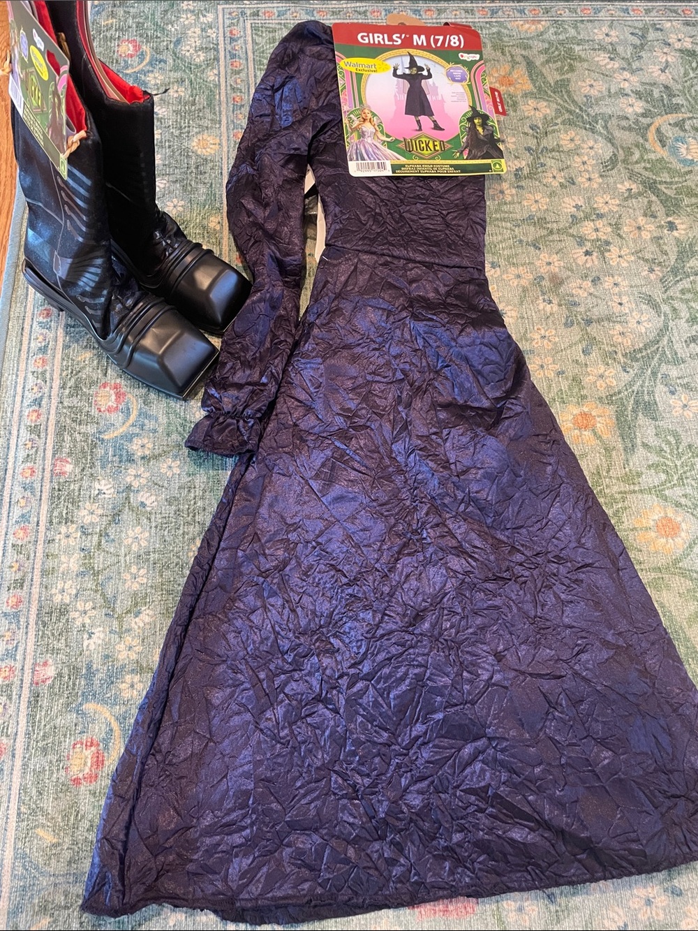 Girls' Dark Purple Witch Costume Dress - Walmart Brand